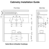 Brilcon 52cm Undermount Built-in Stainless Steel Rangehood RHD-BU52